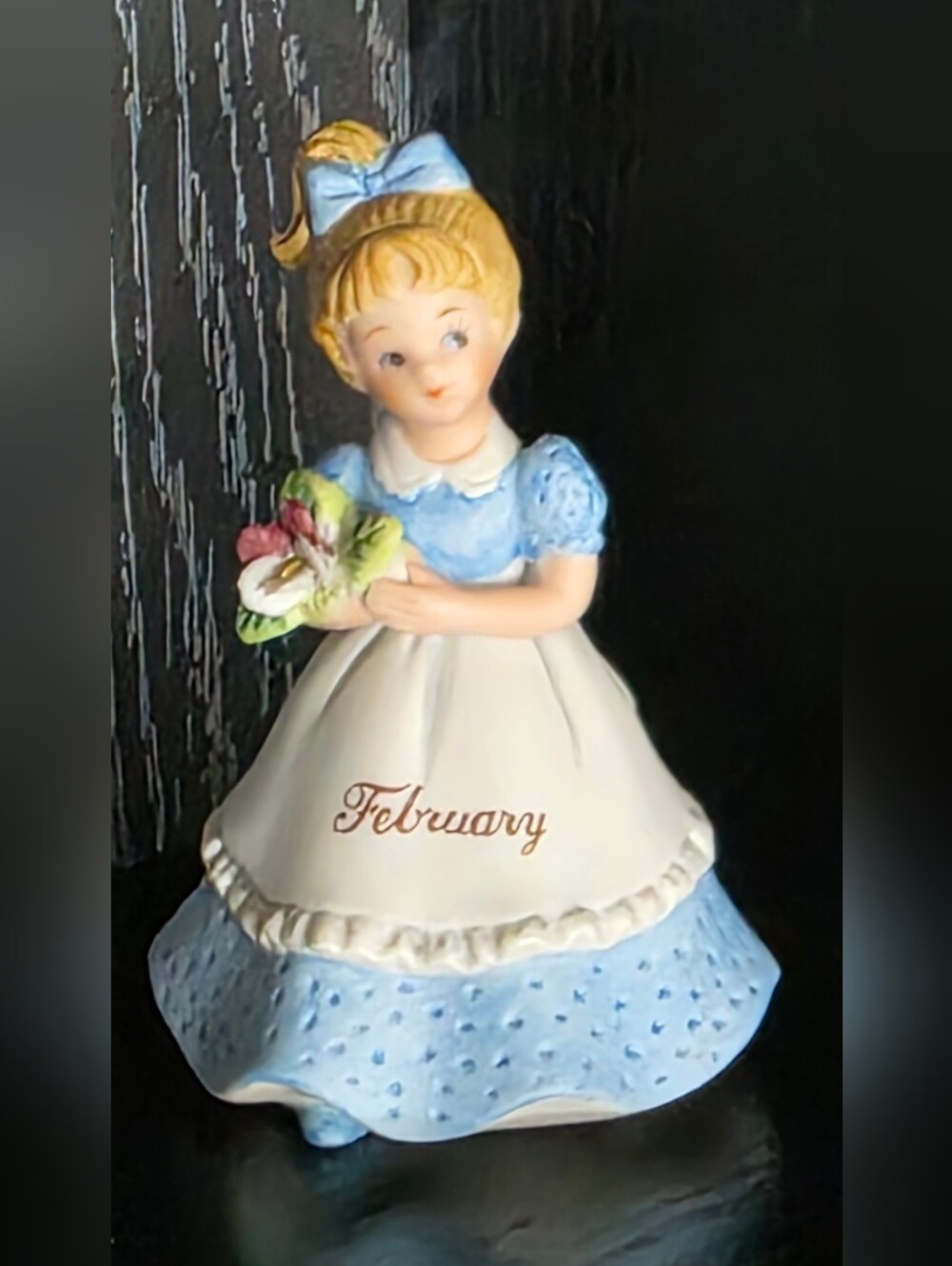 Vintage Lefton China "February Birthday Girl" porcelain figurine